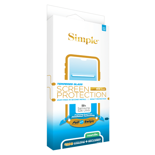 Simple - 200 Guided Tempered Glass Screen Protector For Samsung Galaxy S26 Ultra - Clear