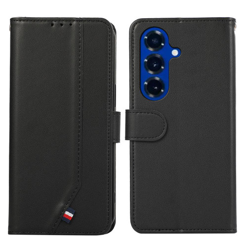 Samsung Galaxy S26 ABEEL Delicate Texture Splicing RFID Leather Phone Case - Black