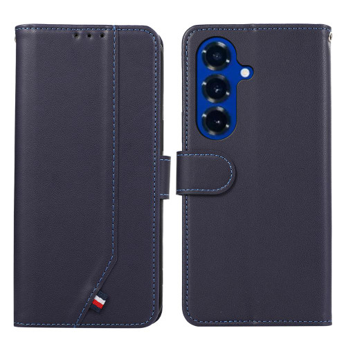 Samsung Galaxy S26 ABEEL Delicate Texture Splicing RFID Leather Phone Case - Blue