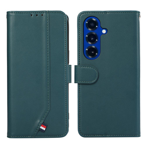 Samsung Galaxy S26 ABEEL Delicate Texture Splicing RFID Leather Phone Case - Green