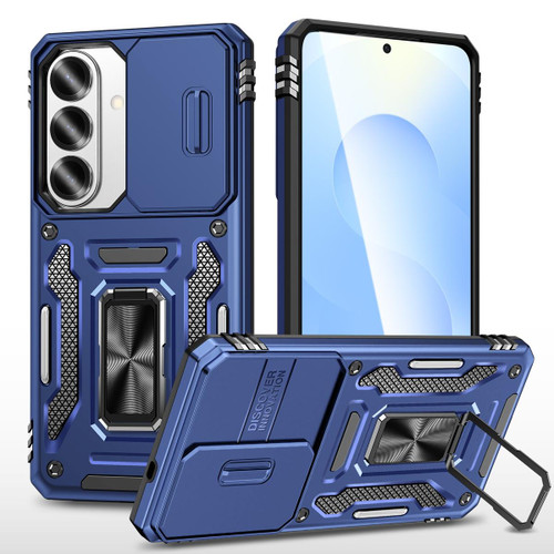 Samsung Galaxy S26 Armor PC Hybrid TPU Camera Shield Phone Case - Navy Blue