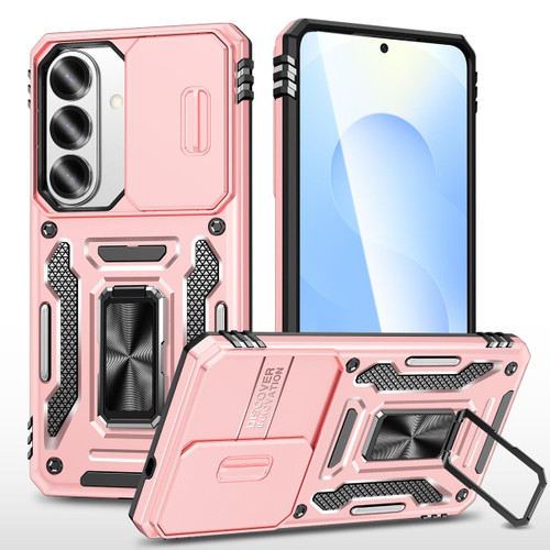 Samsung Galaxy S26 Armor PC Hybrid TPU Camera Shield Phone Case - Rose Gold