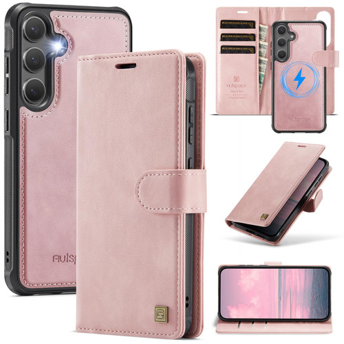 Samsung Galaxy S26 AutSpace A05 2 in 1 Retro Calf Texture MagSafe Magnetic Phone Case - Pink