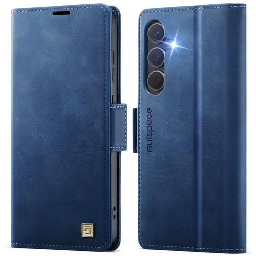 Samsung Galaxy S26 AutSpace A11 Side Buckle MagSafe Magnetic RFID Phone Leather Case - Blue