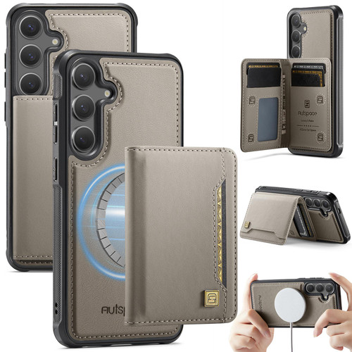 Samsung Galaxy S26 AutSpace A13 MagSafe Magnetic RFID Flip Card Bag Phone Case - Grey