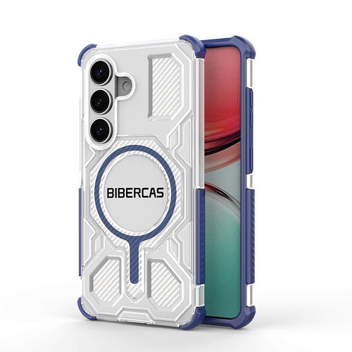 Samsung Galaxy S26 BIBERCAS Transparent Color Series MagSafe Air Bag Shockproof Phone Case - Blue