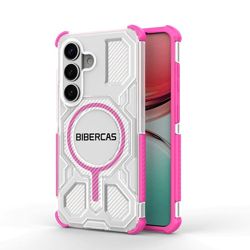 Samsung Galaxy S26 BIBERCAS Transparent Color Series MagSafe Air Bag Shockproof Phone Case - Pink