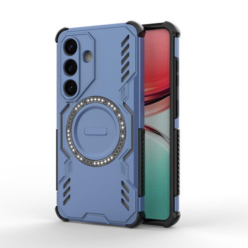 Samsung Galaxy S26 Butterfly Armor MagSafe Magnetic Ring Shockproof Phone Case - Blue