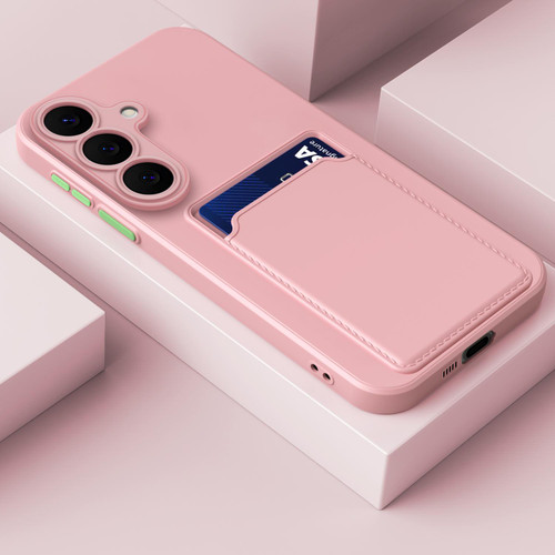 Samsung Galaxy S26 Card Slot Design Shockproof TPU Phone Case - Pink