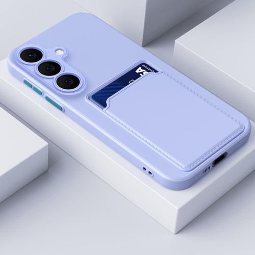 Samsung Galaxy S26 Card Slot Design Shockproof TPU Phone Case - Purple