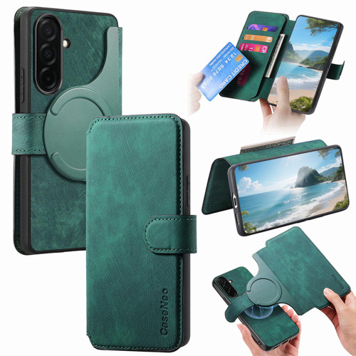 Samsung Galaxy S26 CaseNeo MagSafe RFID Anti-theft Retro Leather Phone Case - Green