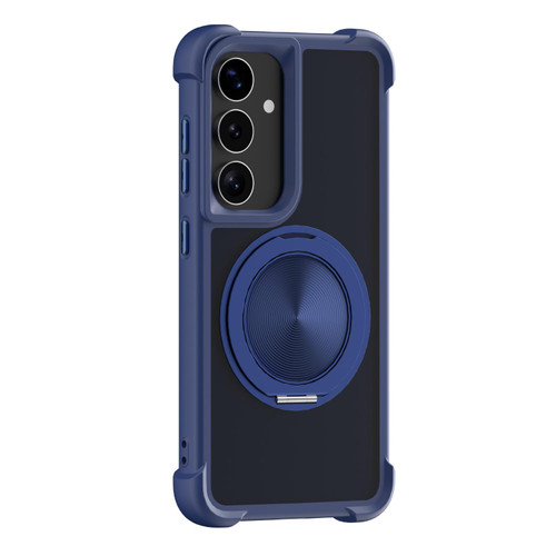 Samsung Galaxy S26 CD Texture 360 Degree Rotating Holder MagSafe Phone Case - Blue