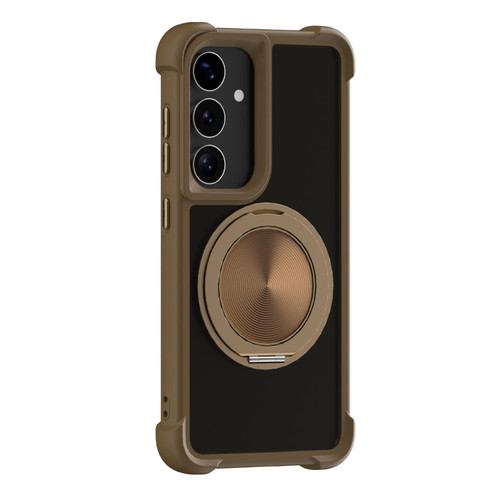 Samsung Galaxy S26 CD Texture 360 Degree Rotating Holder MagSafe Phone Case - Gold