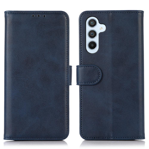 Samsung Galaxy S26 Cow Texture Flip Leather Phone Case - Blue