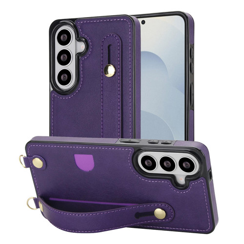 Samsung Galaxy S26 Cross-body Wristband Holder Square Phone Case - Purple