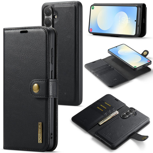 Samsung Galaxy S26 DG.MING Crazy Horse Texture Detachable Magnetic Leather Case - Black