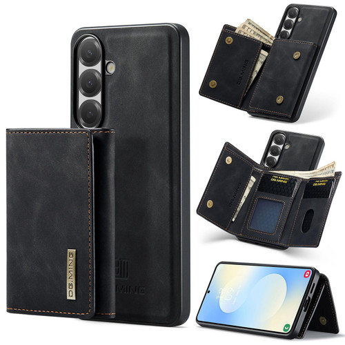 Samsung Galaxy S26 DG.MING M1 Series 3-Fold Multi Card Wallet + Magnetic Phone Case - Black