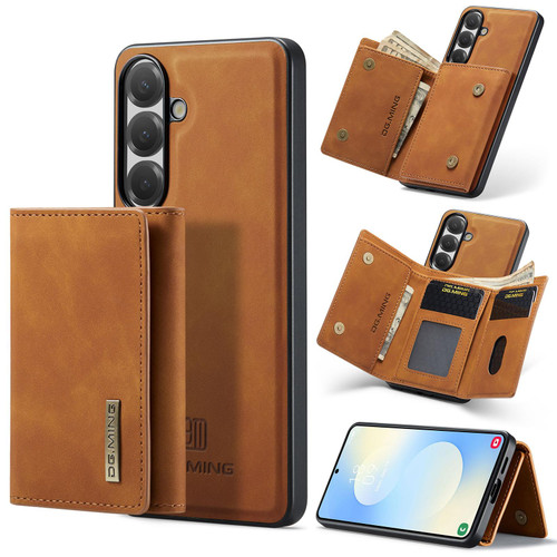 Samsung Galaxy S26 DG.MING M1 Series 3-Fold Multi Card Wallet + Magnetic Phone Case - Brown