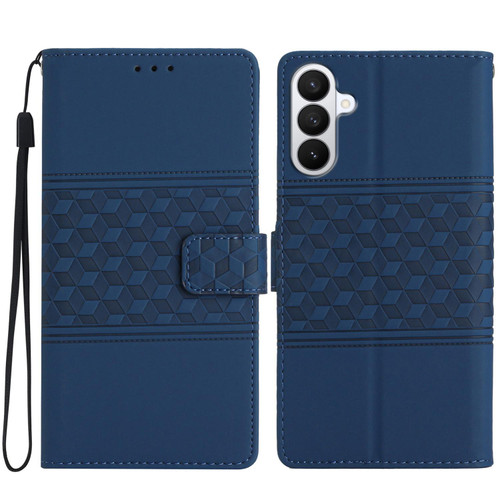 Samsung Galaxy S26 Diamond Embossed Skin Feel Leather Phone Case - Dark Blue