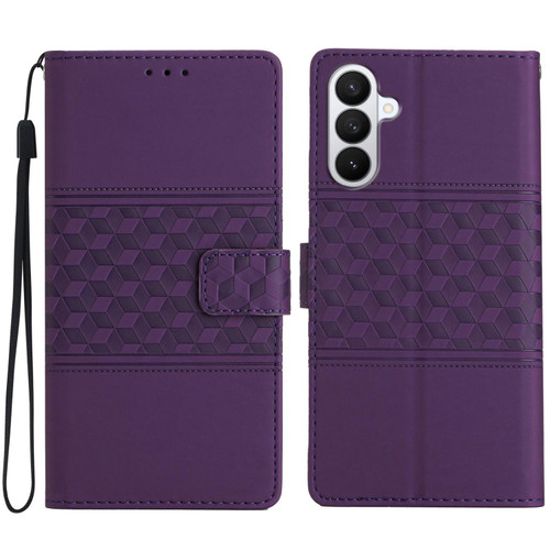 Samsung Galaxy S26 Diamond Embossed Skin Feel Leather Phone Case - Purple