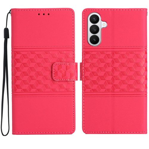 Samsung Galaxy S26 Diamond Embossed Skin Feel Leather Phone Case - Red