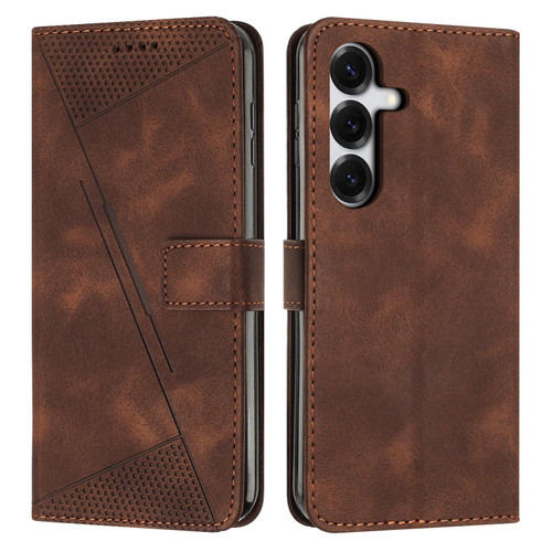 Samsung Galaxy S26 Dream Triangle Leather Phone Case with Lanyard - Brown