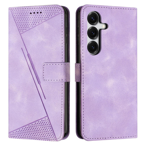 Samsung Galaxy S26 Dream Triangle Leather Phone Case with Lanyard - Purple