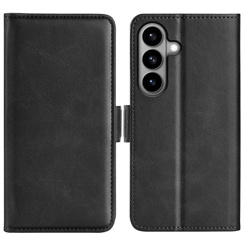 Samsung Galaxy S26 Dual-side Magnetic Buckle Horizontal Flip Leather Phone Case - Black