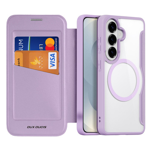 Samsung Galaxy S26 DUX DUCIS Skin X Pro Series Magsafe PC + TPU Phone Leather Case - Purple