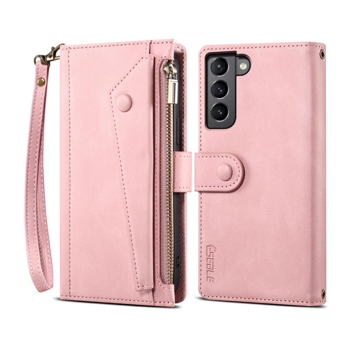 Samsung Galaxy S26 ESEBLE Retro Frosted RFID Flip Leather Phone Case - Rose Gold