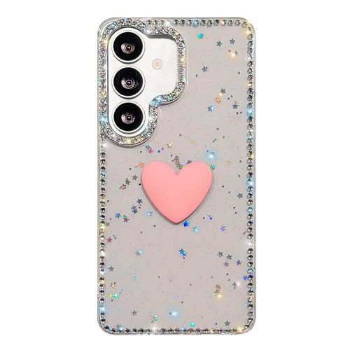 Samsung Galaxy S26 Flash Rhinestone Double-sided IMD Love Heart Phone Case - Glitter Stars