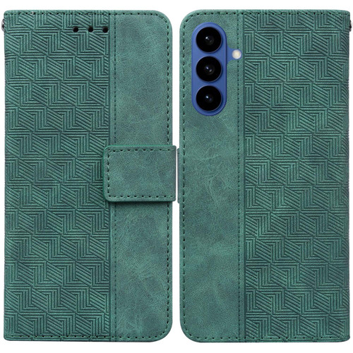 Samsung Galaxy S26 Geometric Embossed Leather Phone Case - Green