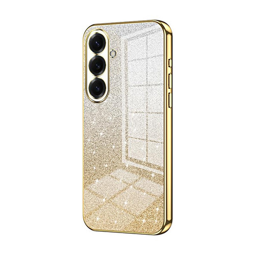 Samsung Galaxy S26 Gradient Glitter Powder Electroplated Phone Case - Gold