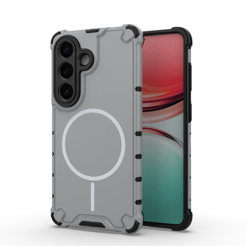 Samsung Galaxy S26 Grating Solid Color MagSafe Magnetic Phone Case - Light Grey