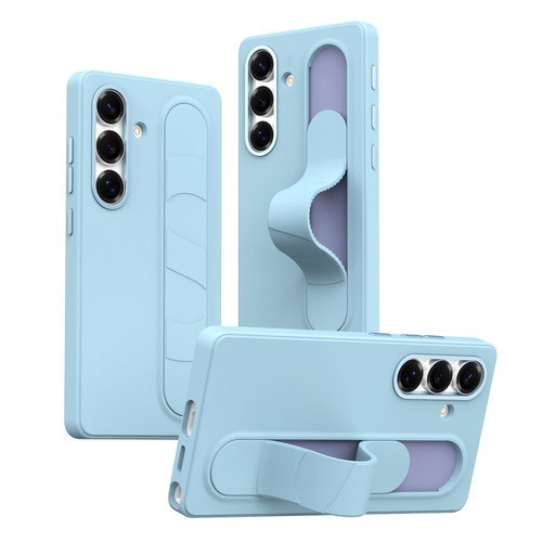 Samsung Galaxy S26 Intelligent Control Button Wristband Phone Case - Far Peak Blue