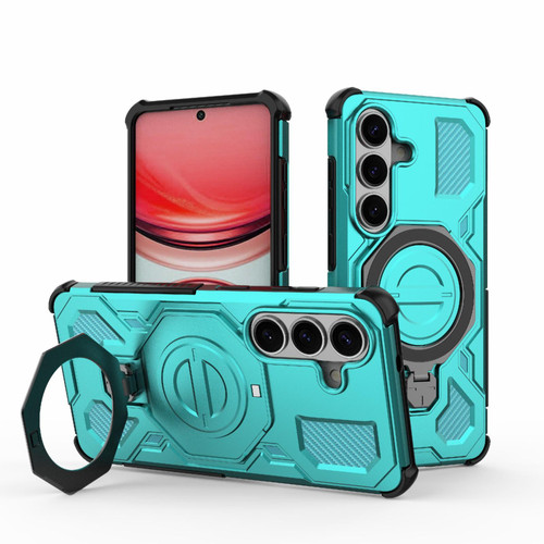 Samsung Galaxy S26 J-20 Solid Color MagSafe Magnetic TPU+PC Phone Case - Lake Blue