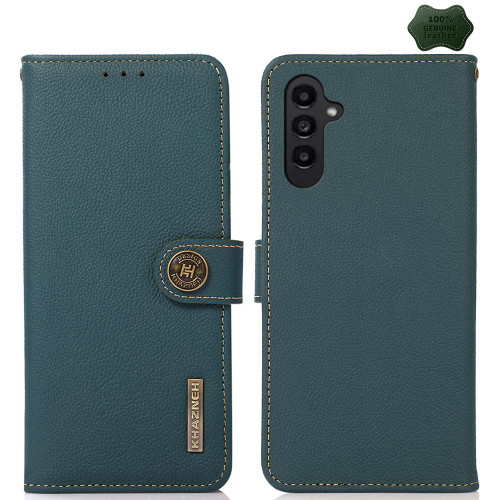 Samsung Galaxy S26 KHAZNEH Custer Genuine Leather RFID Phone Case - Green