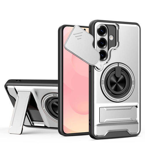 Samsung Galaxy S26 Lens Sliding Window Multifunctional Magnetic Shockproof Phone Case - Titanium Gray