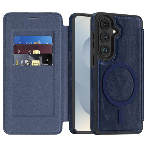 Samsung Galaxy S26 Linton MagSafe Leather Phone Case - Blue