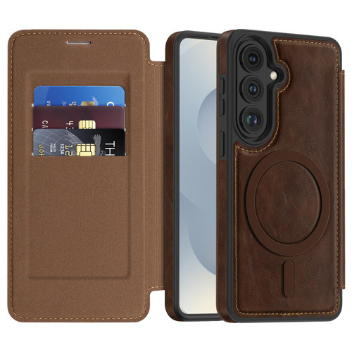 Samsung Galaxy S26 Linton MagSafe Leather Phone Case - Coffee