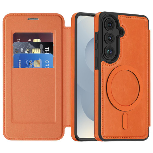 Samsung Galaxy S26 Linton MagSafe Leather Phone Case - Orange