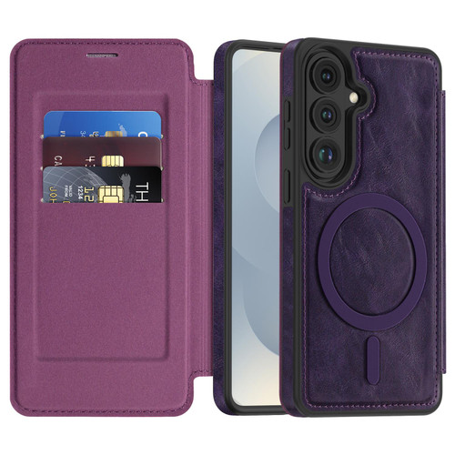 Samsung Galaxy S26 Linton MagSafe Leather Phone Case - Purple