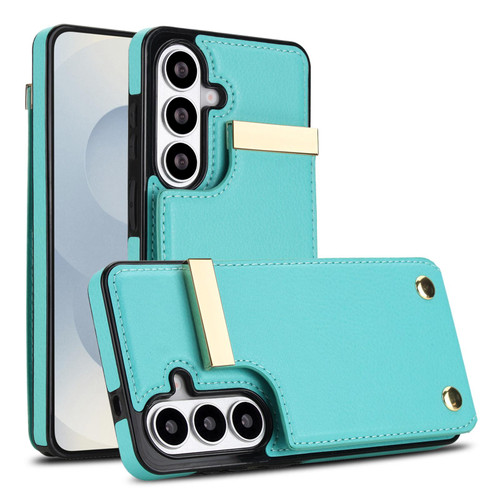 Samsung Galaxy S26 Metal Buckle Card Slots Phone Case - Green