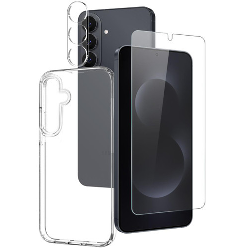 Samsung Galaxy S26 NORTHJO TPU Case with Screen and Lens Film, Support Fingerprint Unlock - Transparent
