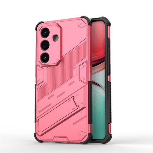 Samsung Galaxy S26 Punk Armor 2 in 1 PC + TPU Shockproof Phone Case with Invisible Holder - Light Red