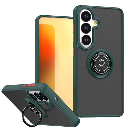 Samsung Galaxy S26 Q Shadow 1 Series TPU + PC Phone Case with Ring - Dark Green