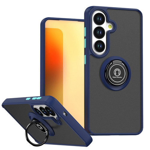 Samsung Galaxy S26 Q Shadow 1 Series TPU + PC Phone Case with Ring - Royal Blue