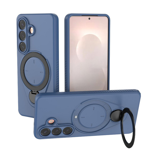 Samsung Galaxy S26 Ring Shield MagSafe TPU Phone Case with 360 Degree Rotating Holder - Blue