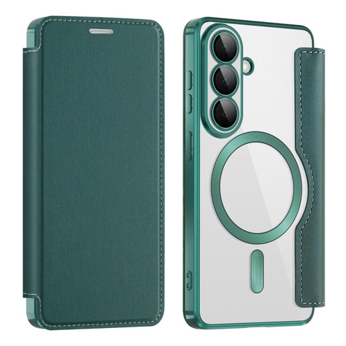 Samsung Galaxy S26 Shield MagSafe RFID Anti-theft Leather Phone Case - Green