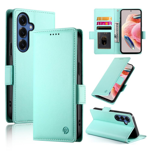 Samsung Galaxy S26 Side Buckle Magnetic Frosted Leather Phone Case - Mint Green